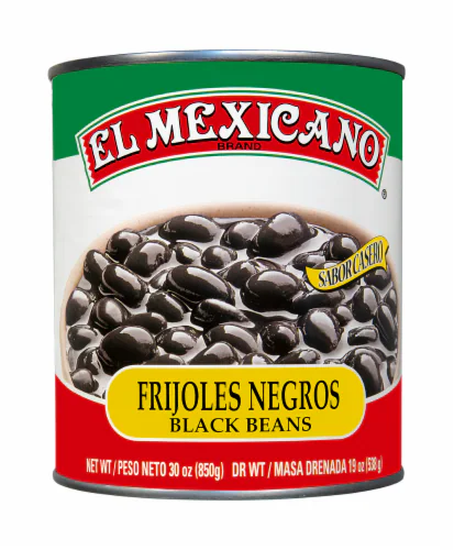 El Mexicano brand canned black beans.