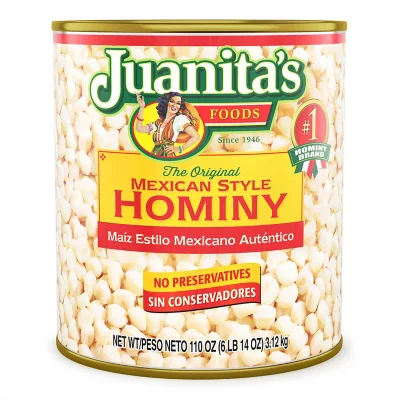 Juanita's Mexican-style hominy can.