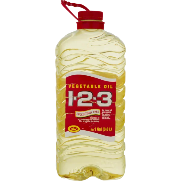 1-2-3 brand vegetable oil, 1 gallon.