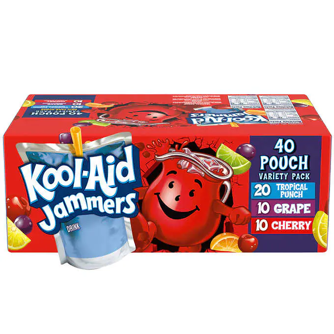 40 Kool-Aid Jammers pouches, variety pack.