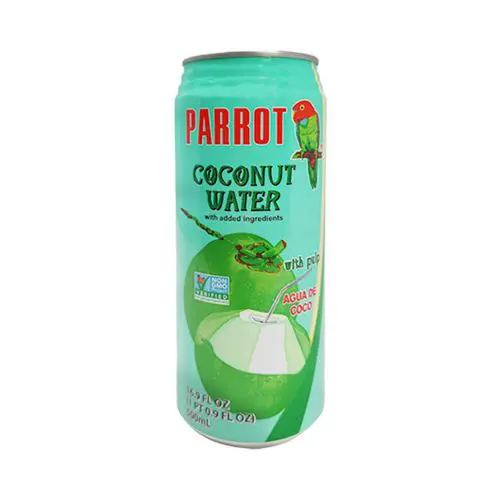 Parrot coconut water with pulp.