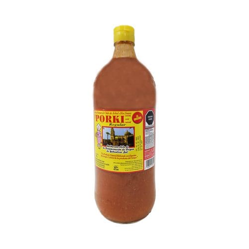 Porkie regular chili hot sauce bottle.